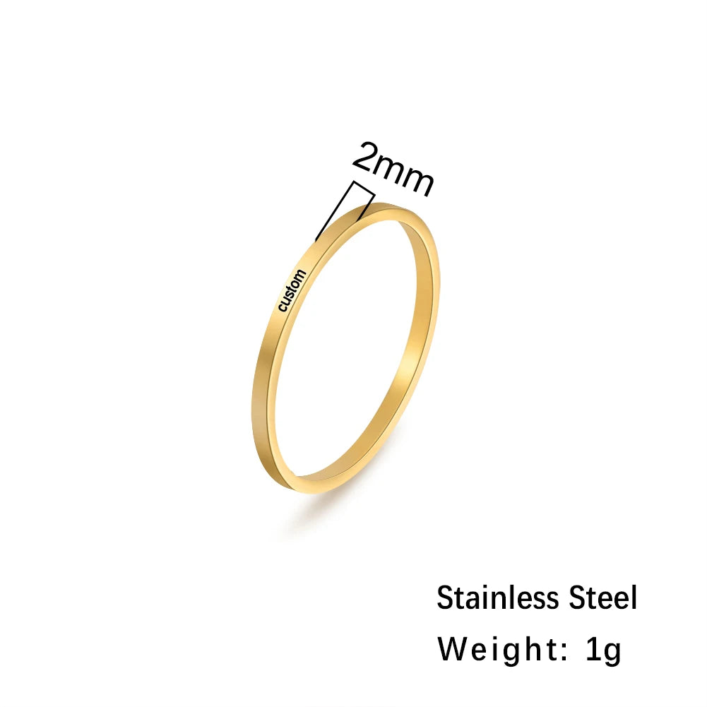 Personalized Name Engraved Ring — Couple's Keepsake