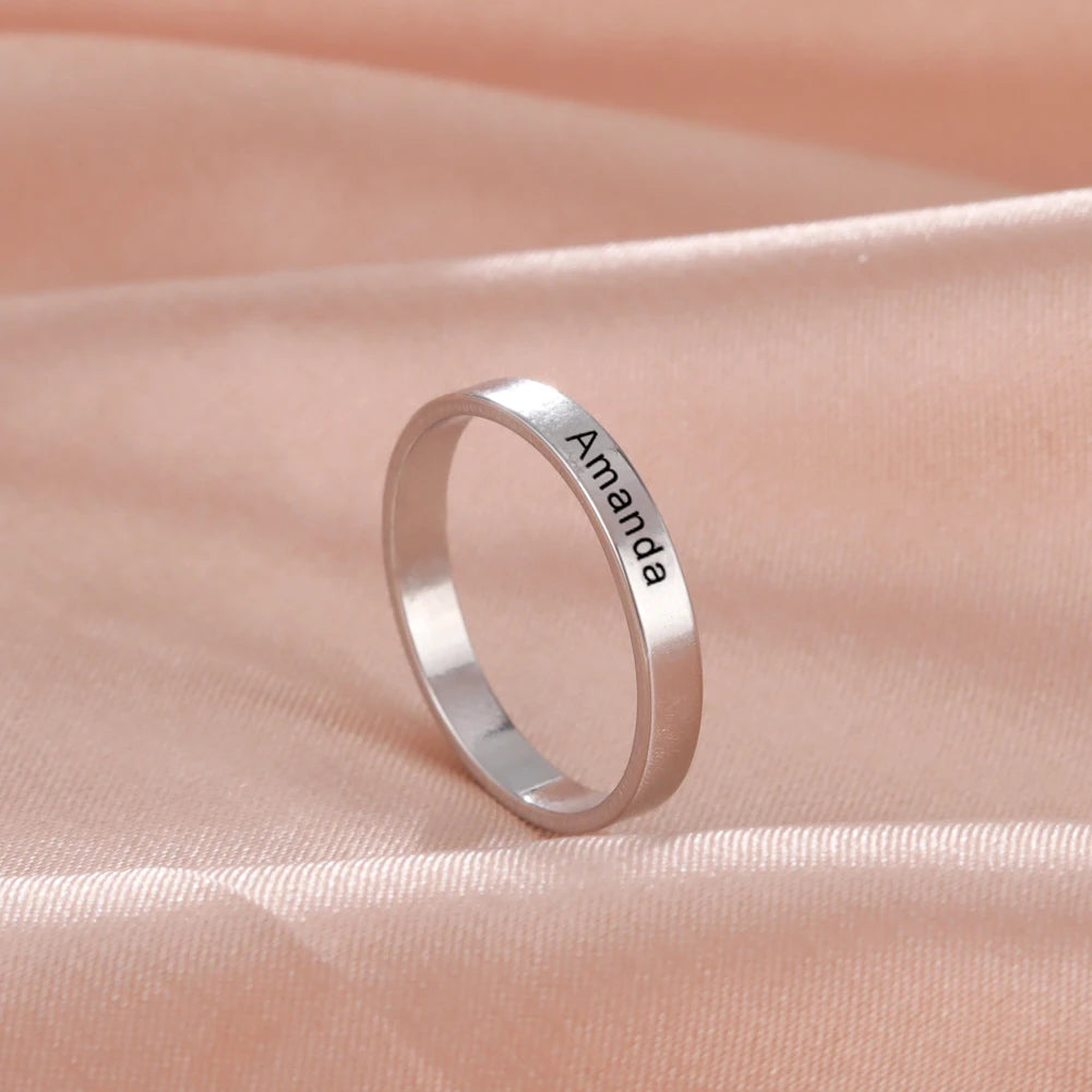 Personalized Name Engraved Ring — Couple's Keepsake