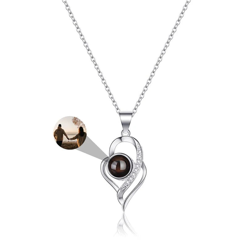 'I Love You in 100 Languages' Photo Projection Necklace