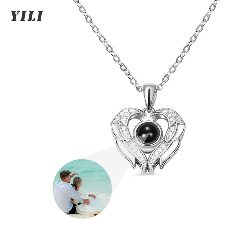 'I Love You in 100 Languages' Photo Projection Necklace