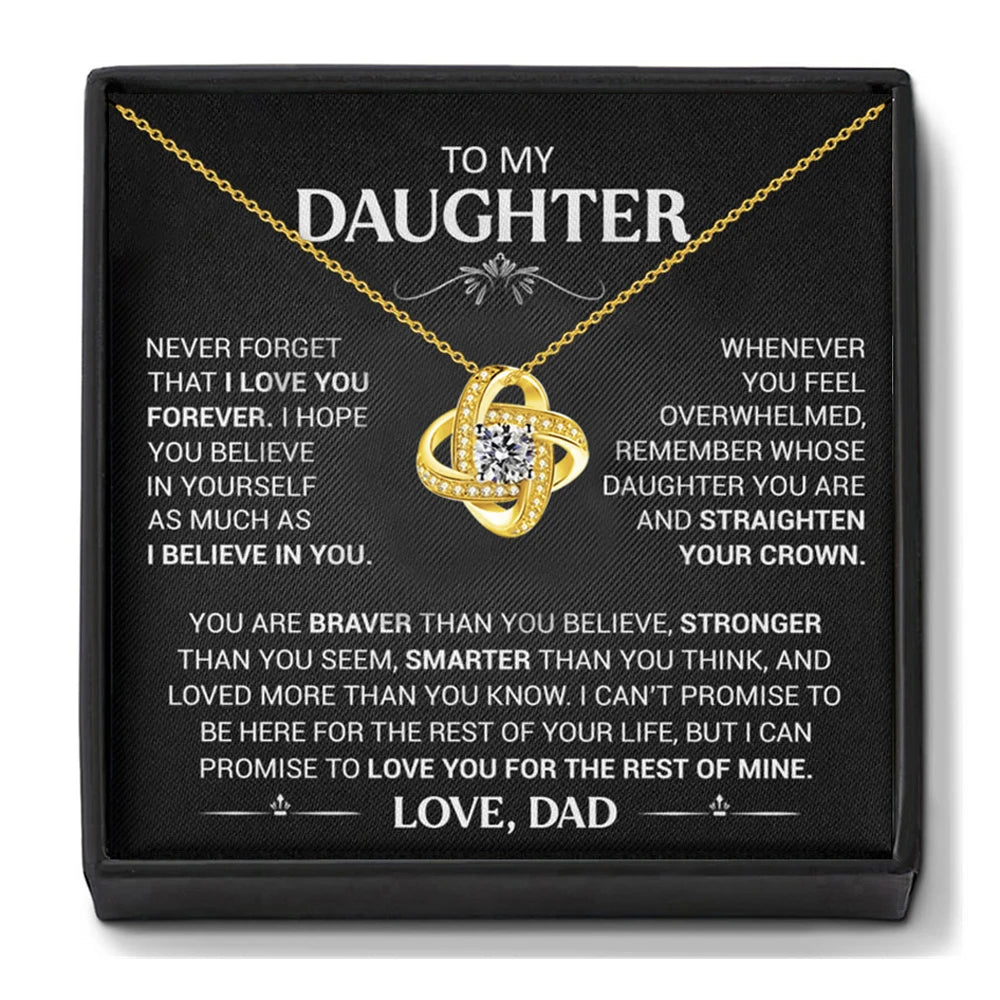 To My Daughter Necklace — Sterling Silver with Message Card & Gift Box