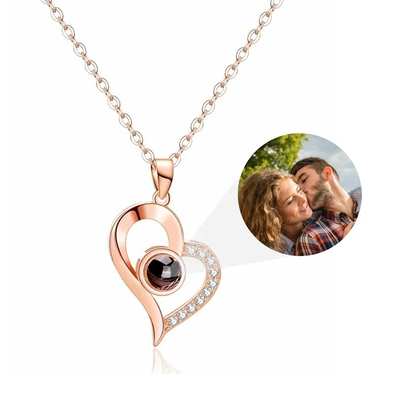 'I Love You in 100 Languages' Photo Projection Necklace