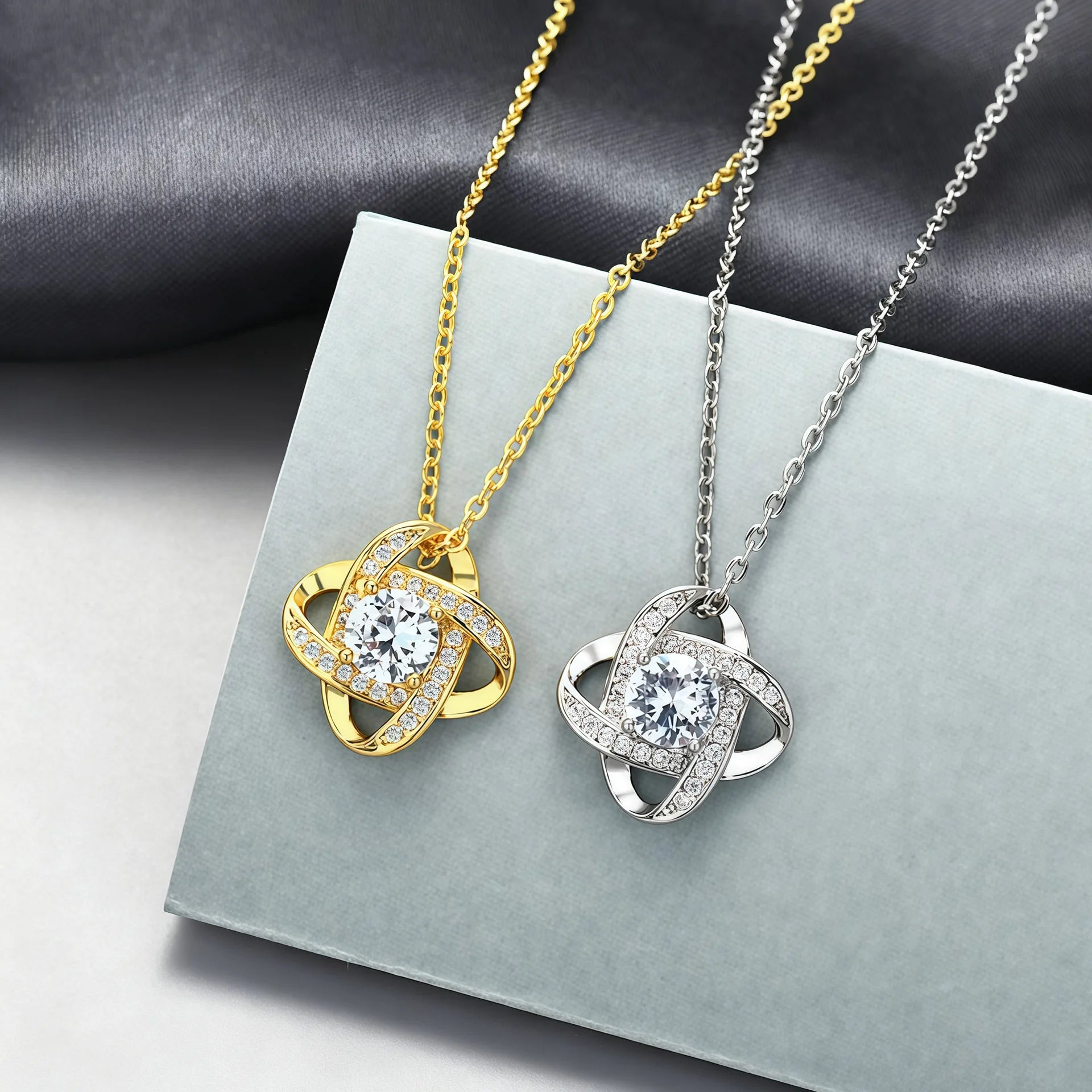To My Daughter Four-Leaf Clover Necklace — Sterling Silver, LED Gift Box