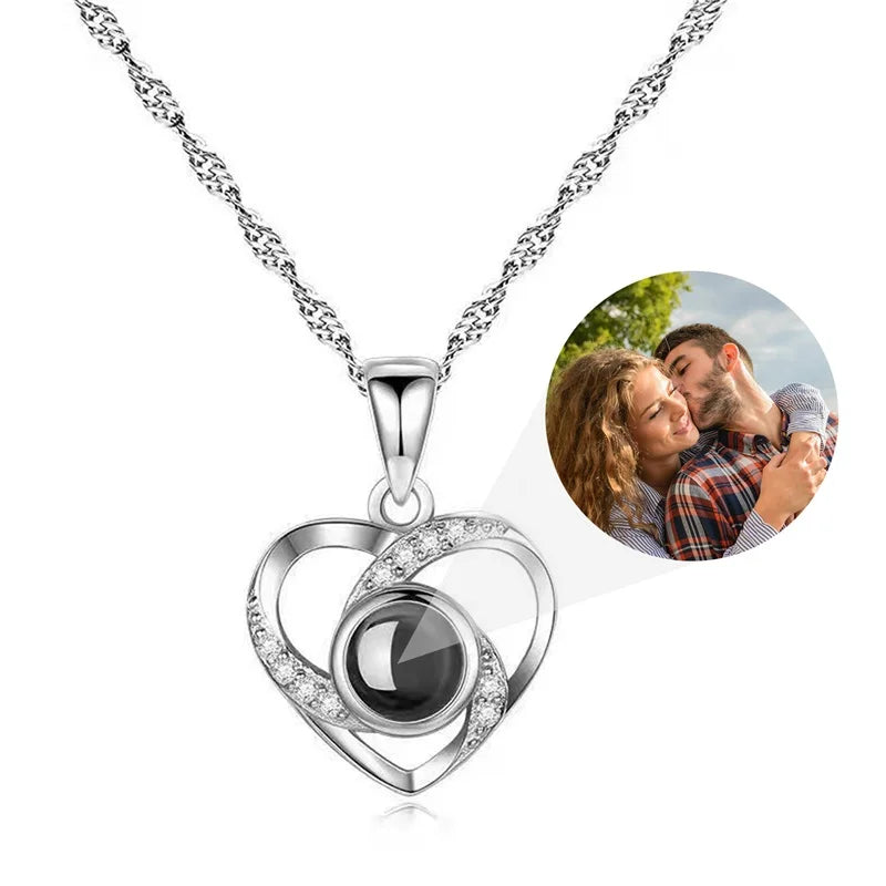 'I Love You in 100 Languages' Photo Projection Necklace