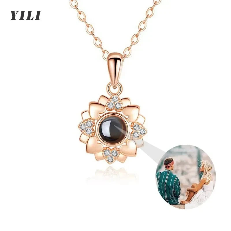 'I Love You in 100 Languages' Photo Projection Necklace