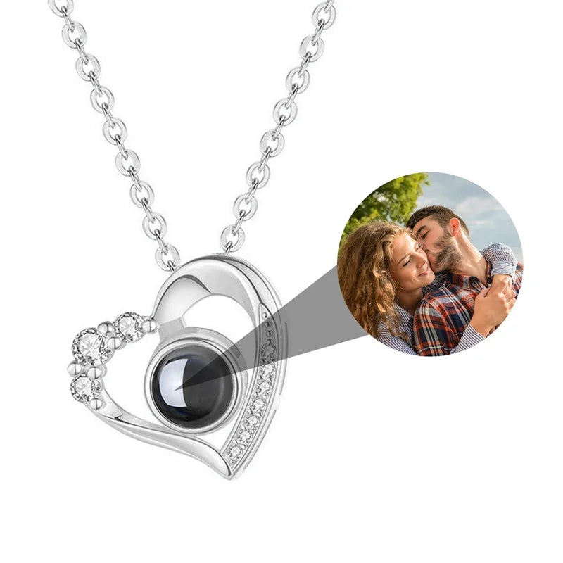 'I Love You in 100 Languages' Photo Projection Necklace