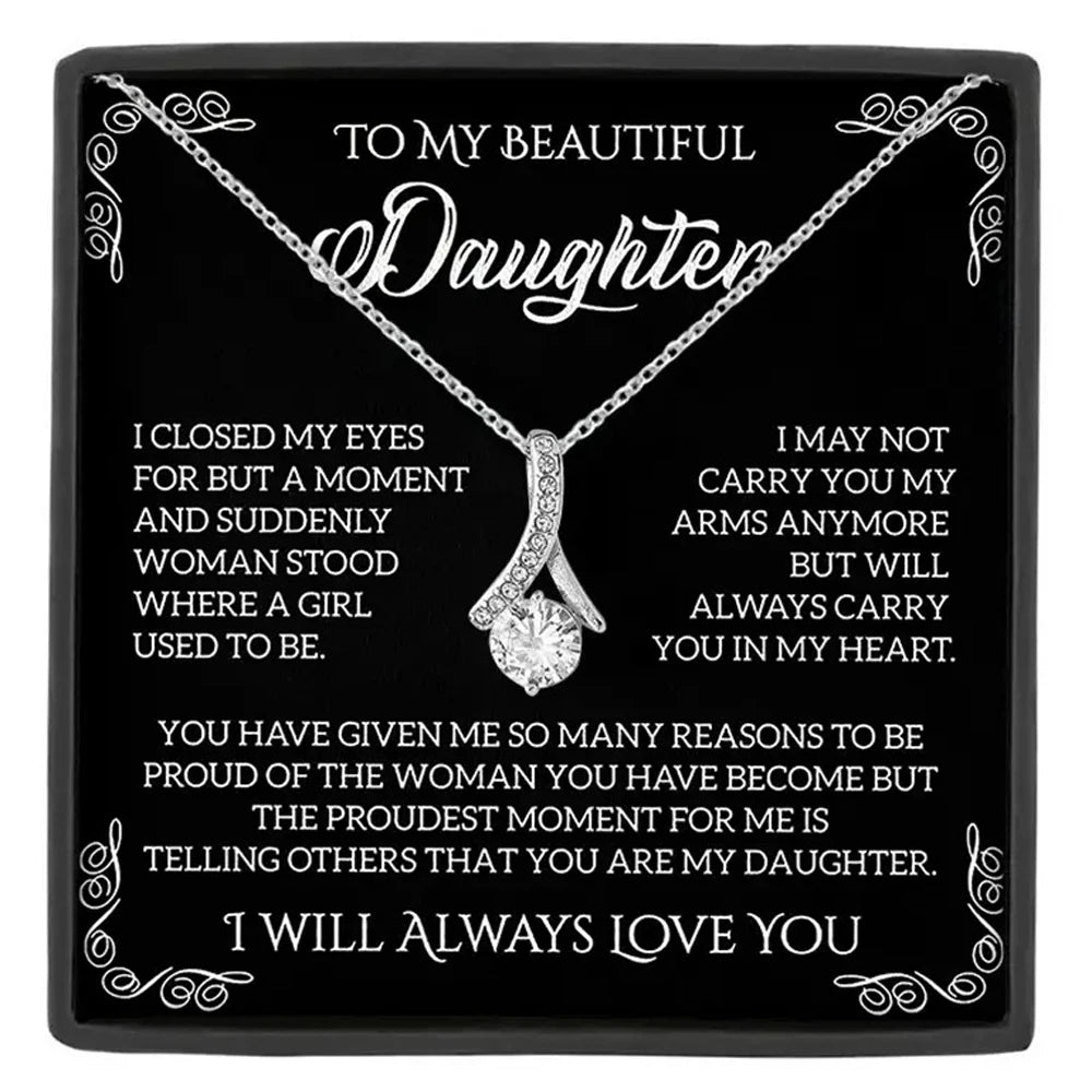 To My Badass Daughter Necklace — Sterling Silver with Message Card