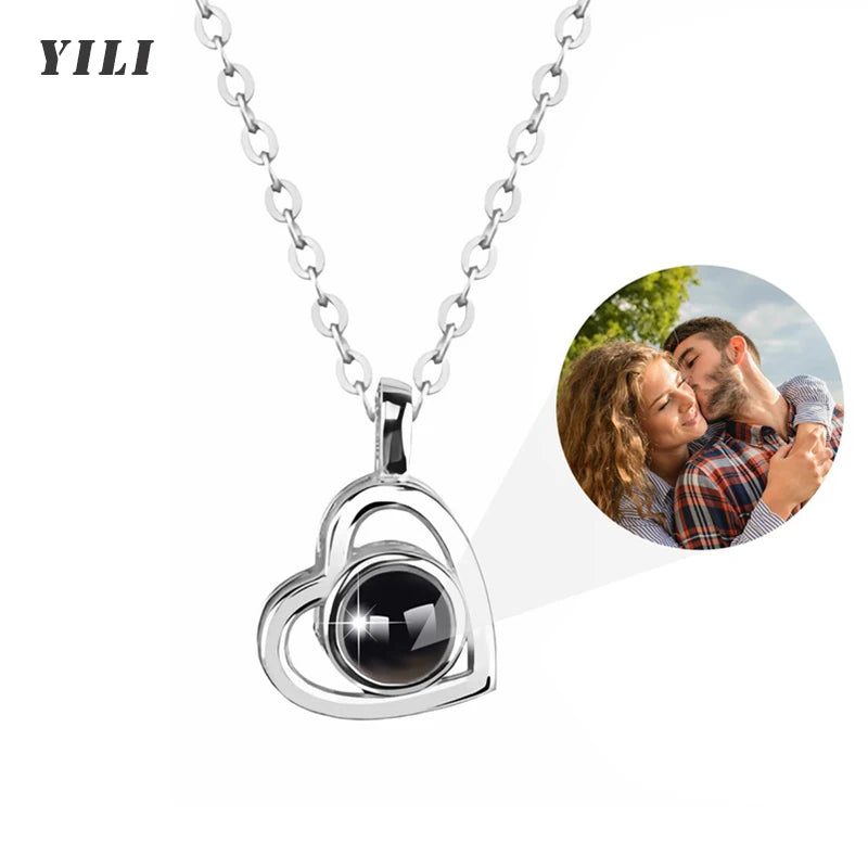 'I Love You in 100 Languages' Photo Projection Necklace