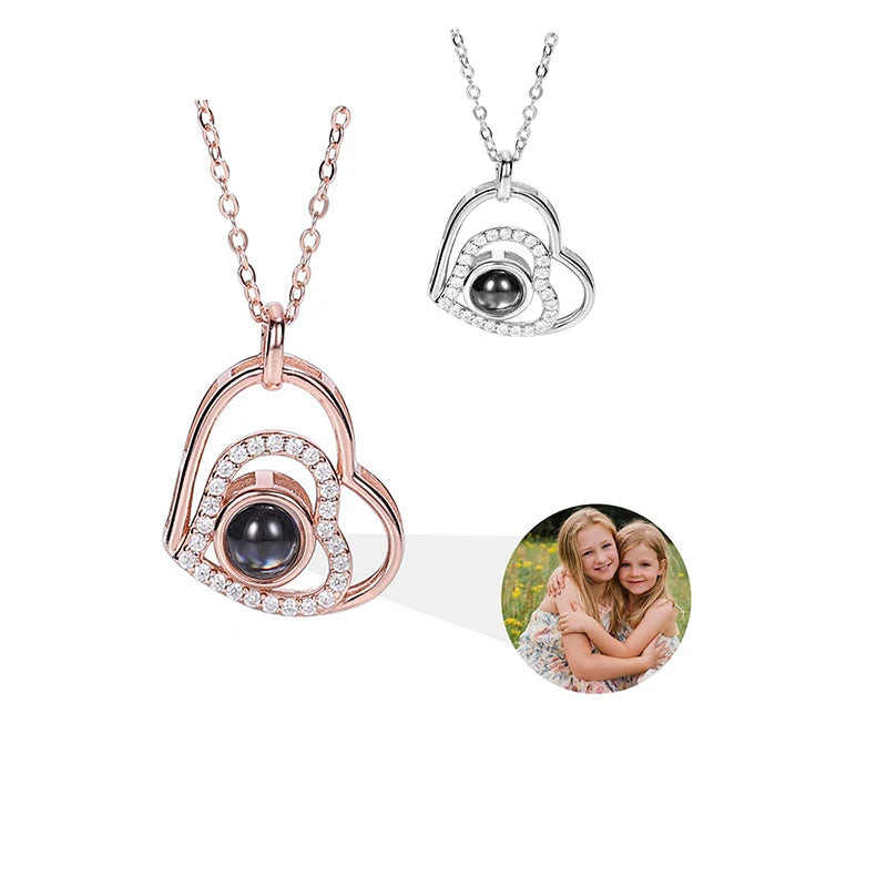 'I Love You in 100 Languages' Photo Projection Necklace
