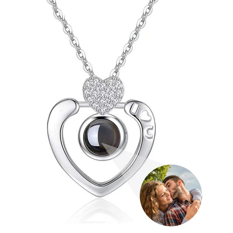 'I Love You in 100 Languages' Photo Projection Necklace