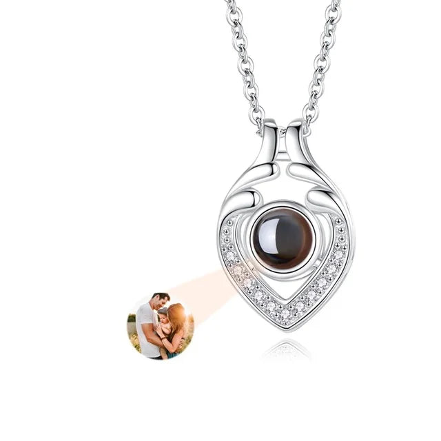 'I Love You in 100 Languages' Photo Projection Necklace